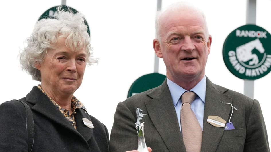 Jackie and Willie Mullins celebrate at Aintree