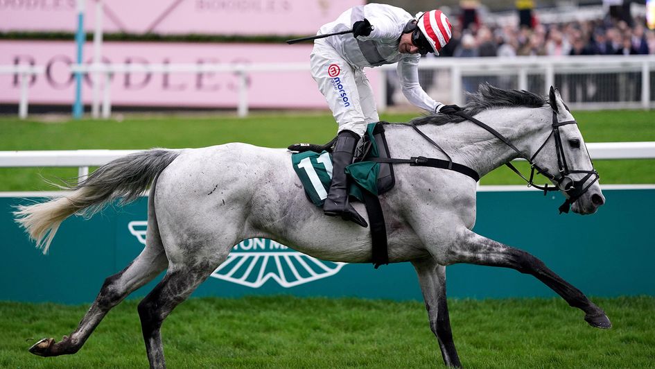 Harry Skelton celebrates on Unexpected Party