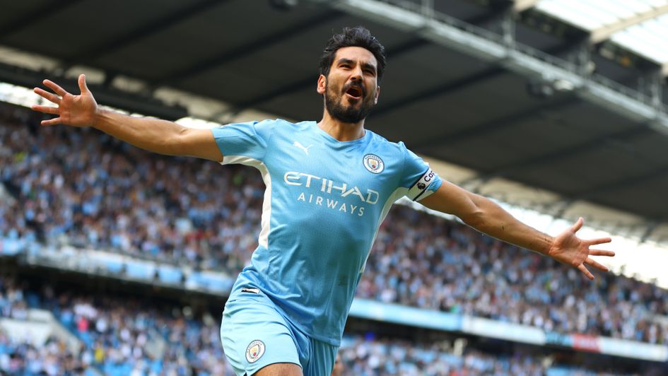 Manchester City's Ilkay Gundogan celebrates